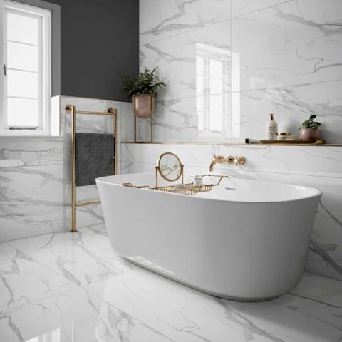 Light gloss marble-effect, large format