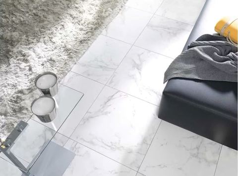 Porcelanosa Carrara Blanco: the marble look, in porcelain