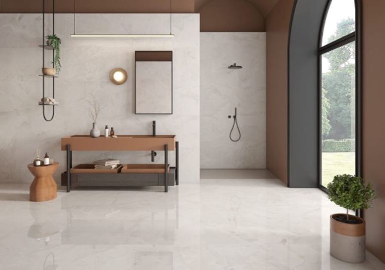 Garner Matt Ivory: the marble look, in porcelain